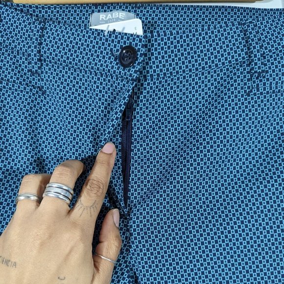 NEW‎ Rabe 1920 Blue Geometric Straight Leg Casual Pants Women's Size US 10 - Picture 3 of 6